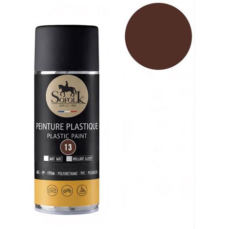 Peinture Plastique haute résistance : intérieur et extérieur SOFOLK - 13-MARRON BRILLANT - Aérosol 400ml (1/5)