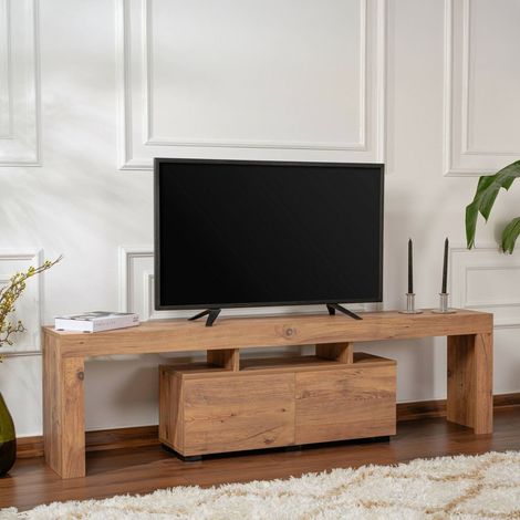 Dmora - Mueble de televisión Govone, Aparador de salón, Mueble bajo para TV, Base de pared equipada, 180x31 h50 cm, Pino (1/5)