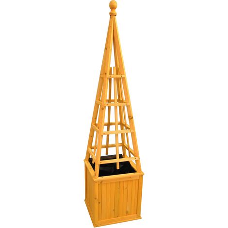 Wooden Garden Obelisk Planter with Liner (1/5)