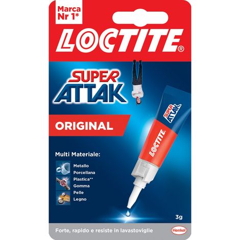 loctite tubetto colla super attak 3 gr adesivo liquido per ceramica plastica (1/2)