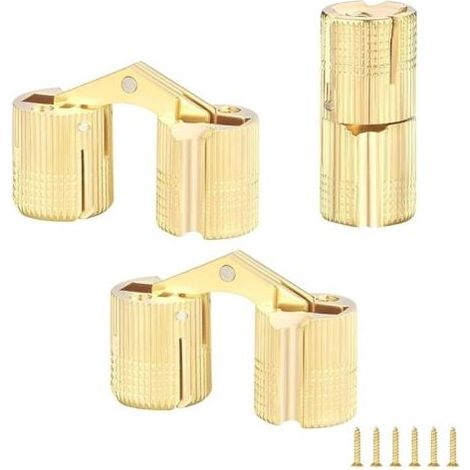 3 Pièces Charnières Cylindriques, Charnières Invisibles en Laiton, 180 ° Angle D'ouverture, Charnières pour Boîte à Bijoux, Boîte Cadeau, 12 mm (1/5)