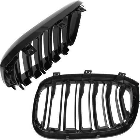 Scheinwerfer-Nierengitter für BMW X3 G01 2017-, schwarz glänzend, Doppelstrebe (1/4)