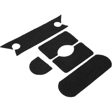 5 pièces Patch Adhésif Fort pour Casque - Accessoire Militaire Crochet et Boucle (Noir) (1/5)