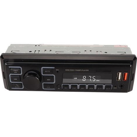 Autoradio MP3 pour voiture, port de charge rapide, écran LCD, fonction de localisation du véhicule, 7 couleurs, connexion à une application, récepteur stéréo pour voiture (1/5)