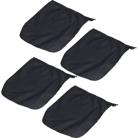 Lot de 4 housses de protection pour rétroviseurs de voiture, en taffetas de polyester 190T, protection antigel pour robinets, noir. (1/5)