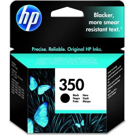 Cartuccia d'inchiostro originale HP 350 nera da 4,5 ml compatibile con stampanti Hewlett Packard, stampa circa 200 pagine (1/5)