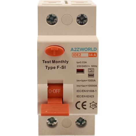 RCCB Interruttore Differenziale Puro Tipo F - SI 1P+N 2M 10000A 30mA Super Immunizzato 16A AC 230V IP20 IEC61008-1