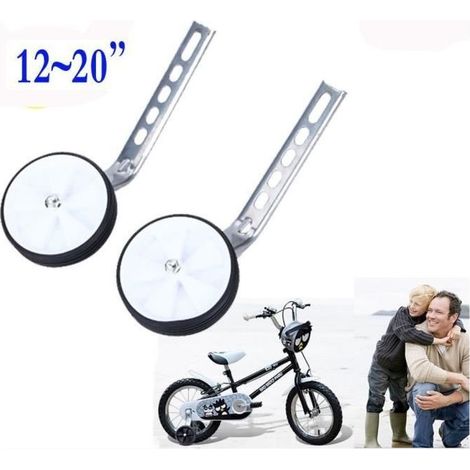 Wheels Stabilisatrices d\'Drive of Bicycle 12-20\'" Stabilisateur of Bicycle Universal Adjustable for Child - White (1/4)