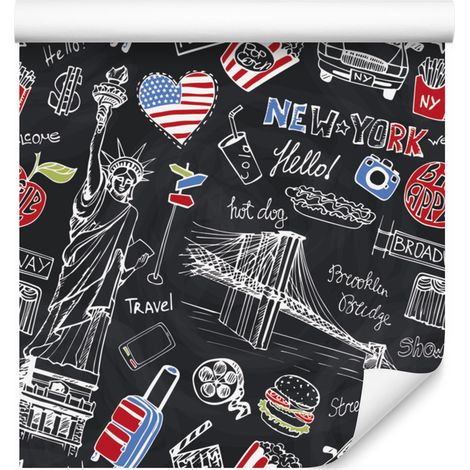 Papier peint New York pour salon et chambre 50x1000 cm (1/5)