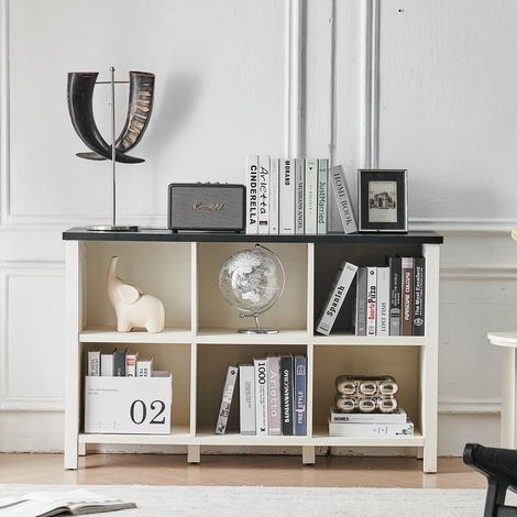 Blanc Six bibliothèques, étagères, armoires, convient pour le bureau, le salon, la chambre à coucher, le bureau (1/5)