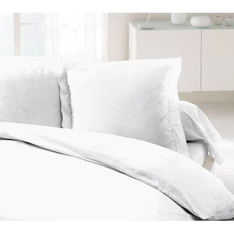 LOVELY HOME Lot de 2 Taies dOreillers 100% coton 63x63 cm blanc