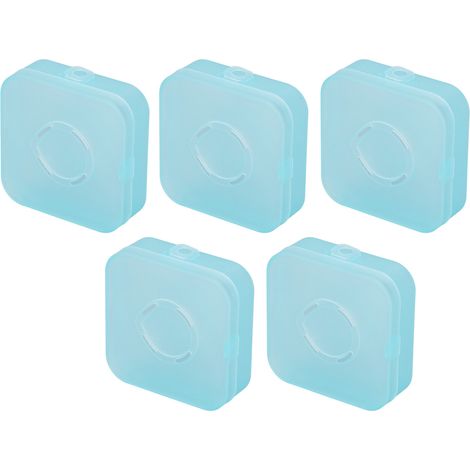 Boîte plastique transparente bleue 5 pièces, rangement multifonction étanche à la poussière, conteneur clair pour perles, bijoux, artisanat, petite boîte de stockage. (1/5)
