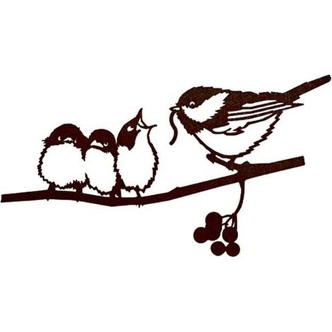 Décoration d'extérieur métallique oiseau sur branche pour jardin - Type 1 (1/4)