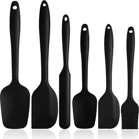 Spatule En Silicone - 6 Pièces - Noyau En Acier Inoxydable - Résistant Jusqu'à 230 °C - Pour Cuisine Boulangerie Et Mélange (1/5)