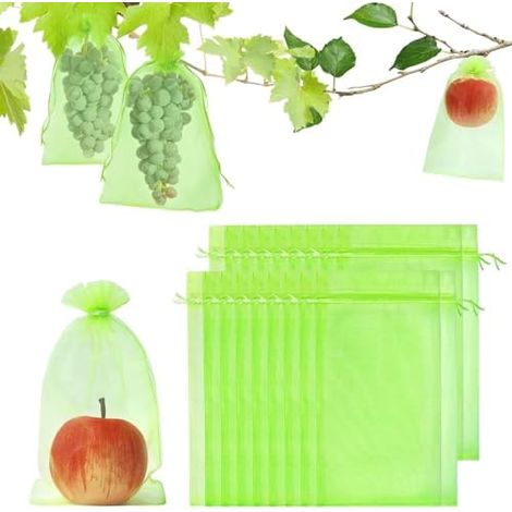 Sacs Protection Raisin 50 Pièces 17x23cm Sac Protection Fruits Ficelle Sacs Organza pour Raisins et Fruits, avec Cordon pour Jardin et Protection des Plantes (1/5)
