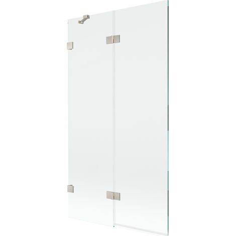Paroi de baignoire gauche à 2 volets Mexen Lunar 100 x 150 cm, transparent, nickel brossé - 897-100-100-97-00-L (1/5)