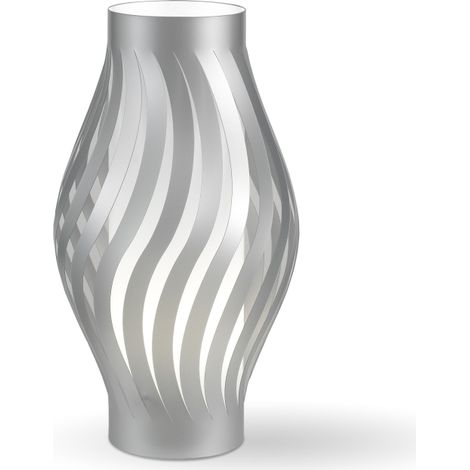 Lampada Da Scrivania-Ufficio Moderna Helios Polilux ® Argento 1 Luce E27 H40Cm (1/2)