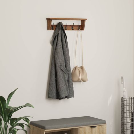 vidaXL Hanger Brown 50 x 10 x 14 cm Solid Mahogany Wood (1/5)
