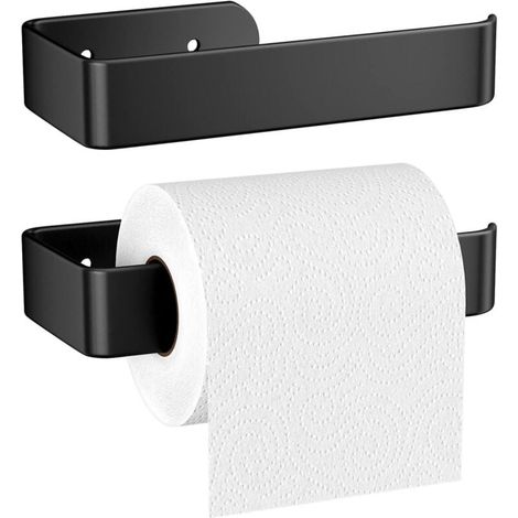2 x 16 cm Toilettenpapierrollenhalter, matte Aluminiumlegierung, Wandmontage, mit Bohrer und Schrauben, fest und stabil. (1/4)