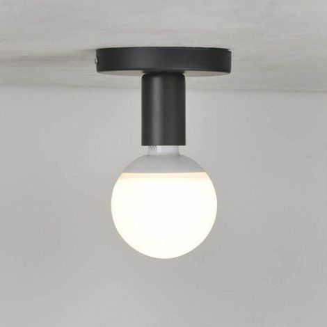 Portalampada in metallo E27, base portalampada E27 per portalampada, attacco E27, lampada da soffitto, lampada da soffitto per corridoio, camera da letto, bar, cucina, soggiorno, studio, nero (1/4)