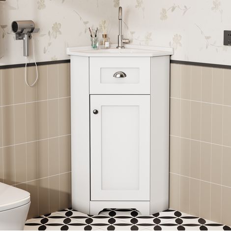 Meuble de salle de bain avec vasque 59 x 42,5 x 90,5 cm blanc DESVIAE (1/5)