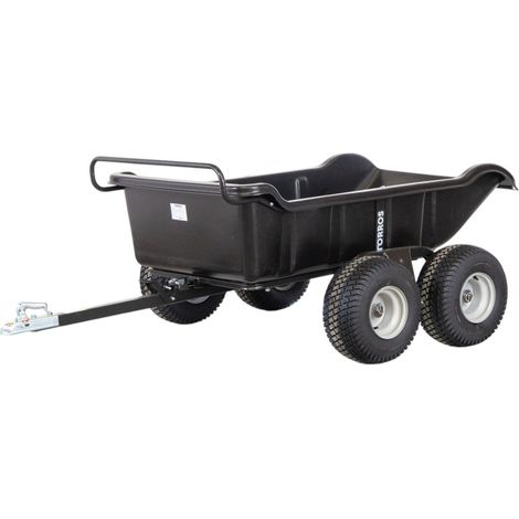 Torros – Remorque double essieu 680 kg basculante en plastique PE – Caisse 1700 x 1000 mm – Suspension tandem – AHR680P4