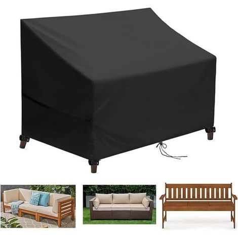 3-Sitzer Außenbank-Abdeckung, wasserdicht, windabweisend und UV-beständig, Maße 163x66x89 cm.