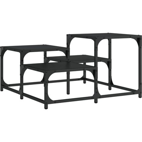 Maison Exclusive - Couchtisch Schwarz 68x68x40 cm Holzwerkstoff