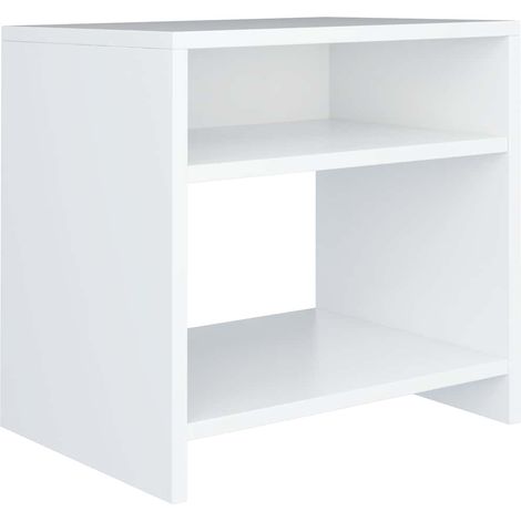 Maison Exclusive - Mesita de noche madera contrachapada blanco 40 (1/5)