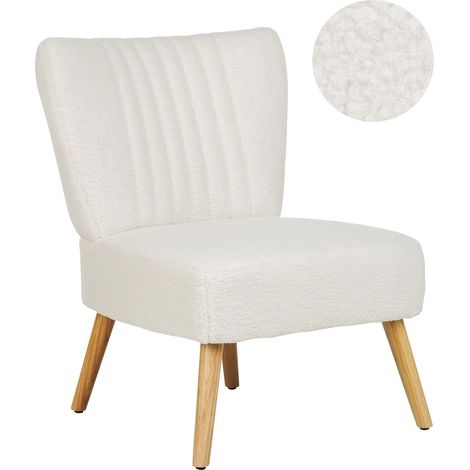 Sessel VAASA Bouclé Weiß (1/5)