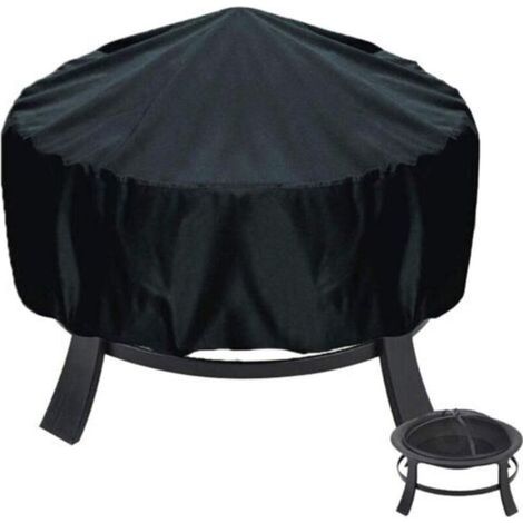 Housse de protection pour brasero - 85 x 40 cm - Ronde - Avec cordon de serrage - Tissu 210D résistant à la déchirure - Coupe-vent - Résistant aux UV - Imperméable (1/5)