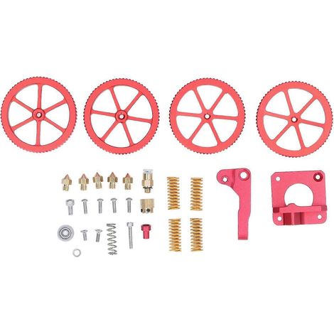 3D-Drucker-Extruder-Kit aus Aluminiumlegierung und Messing, inklusive Nivelliermuttern und gelber Feder