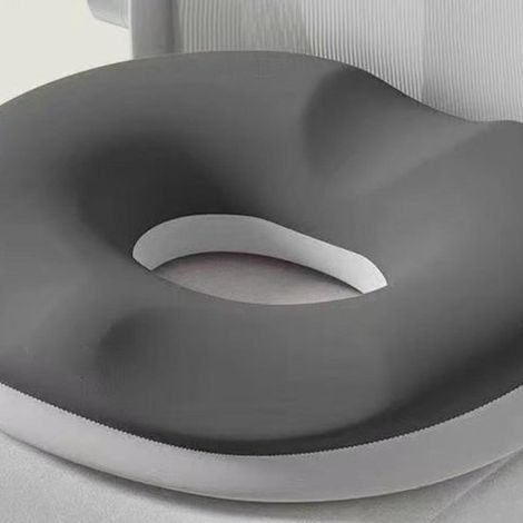 Cuscino per seduta a forma di ciambella in memory foam, comodo, leggero e traspirante, con supporto per il coccige, ideale per casa, ufficio, sedia e auto. (1/5)