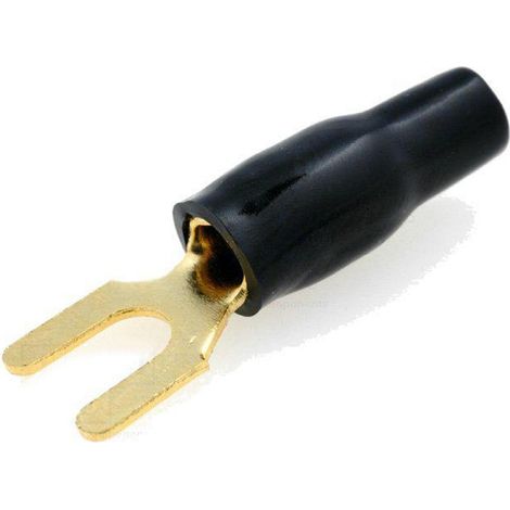 Connecteur Fourche M4 4mm2 Noir Dore Isole - boite de 50