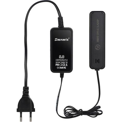 5W Mini UV Aquarium Stérilisateur Lampe, 220V UV Stérilisateur pour Aquarium avec Bouclier Lumineux, pour Stérilisation sous l'eau Élimination Algues Désodorisation (1/5)