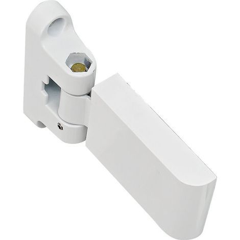 Blanc Charnière de porte drapeau, charnière de porte robuste en PVC, charnière pour porte et fenêtre en acier et plastique (Clé incluse) (1/4)