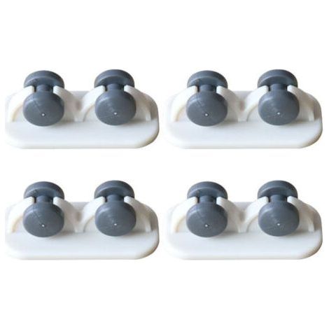 8 Pieces Mini Self-Adhesive Casters Small Plastic Sticky Casters for Furniture Bins Trolley Table Ottoman Storage Container (White, One Way Wheel) (1/4)