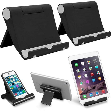 2 Pieces Phone Holder Desk Adjustable Foldable Phone Stand Holder for 4-9 inch iPhone 13 Mini Pro Max 12 11 Pro X XS XR 8 7 Galaxy S21 S20 S9 S8 Note 20 Redmi Note 10 Pro