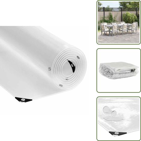vidaXL Bâche transparente avec œillets 2x4 m PVC (1/5)