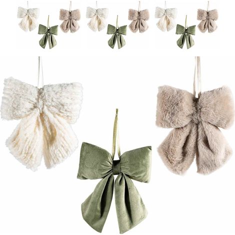 Fiocchi in velluto ed eco-fur 9 pezzi toni naturali 18 cm (1/5)