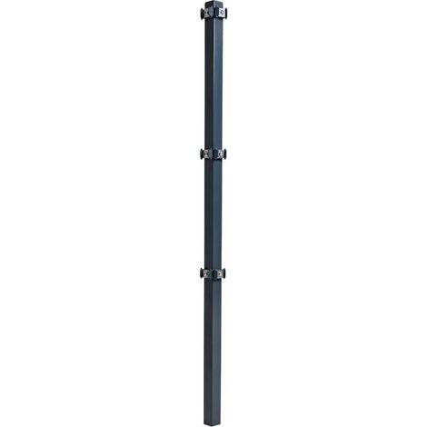 Eckpfosten für Doppelstabmattenzaun 130 cm RAL 7016 Gartenzaun Stabmattenzaun
