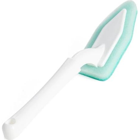 Brosse à récurer à long manche pour carrelage, rainures et coins, outil de nettoyage pour céramique, pierre, baignoire, piscine, murs et sols de salle de bain et cuisine (vert) (1/5)