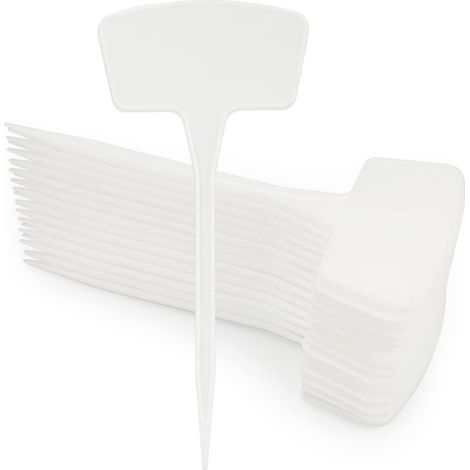 50 unidades por paquete - 20 cm de alto - Etiqueta para plantas - Plástico - Blanco (1/5)