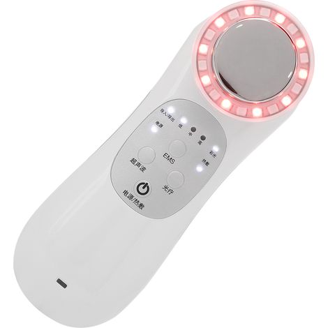 Appareil de beauté à luminothérapie rouge et bleue EMS 42℃ pour le nettoyage du visage et le rajeunissement de la peau (blanc) (1/5)