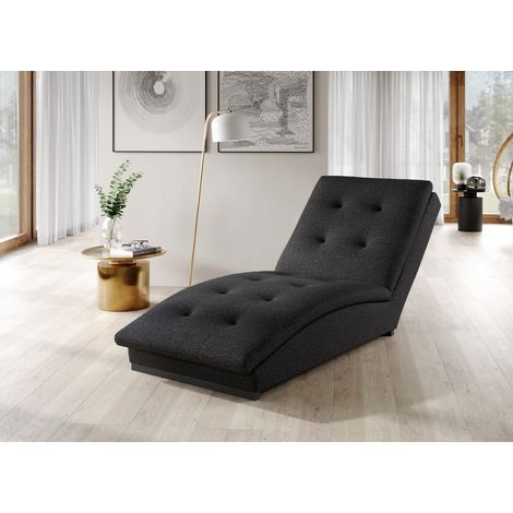 Chaise longue en tissu BORA – Confort allié à la modernité-Gris foncé chiné (1/5)