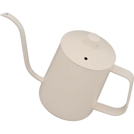 Bouilloire verseuse en acier inoxydable 350 ml, bec cygne pour infusion précise, coloris blanc — idéale pour le café filtre