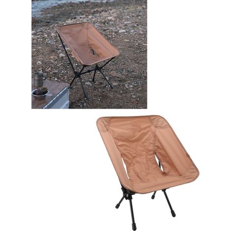 Chaise lune pliante portable d'extérieur, légère et idéale pour le camping, la plage, la pêche et les loisirs. Couleur sable. (1/5)