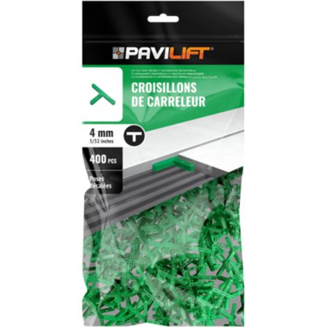 Sachet de 400 croisillons en "T" 4mm Pavilift (1/3)
