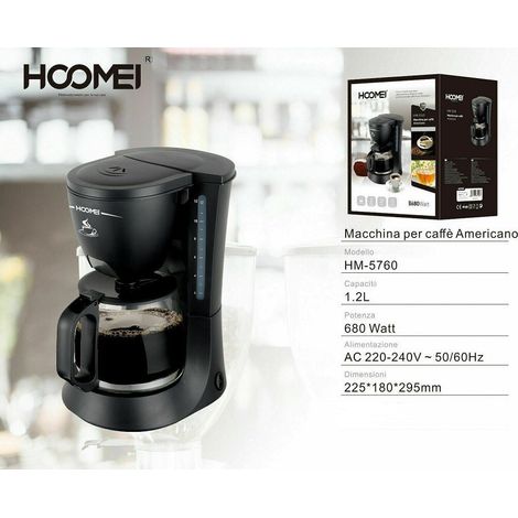 TrAdE Shop Traesio - Macchina Per Caffe' 10 Tazze 680 Watt 1.2 Lt Americano Ottima Qualita' Hoomei - (1/2)