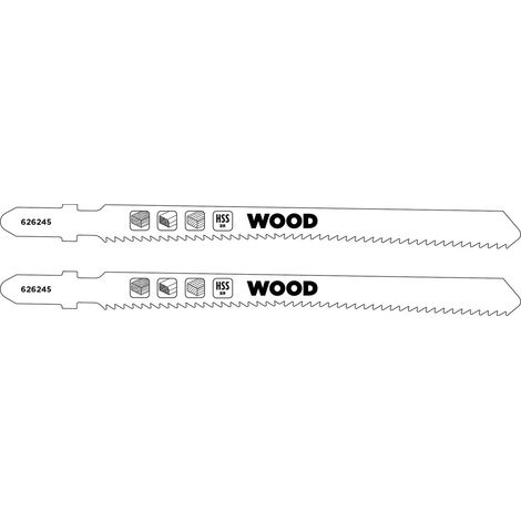 kwb 2x Lames de scie sauteuse pour bois, denture alternée (pour bois dur, bois tendre, aggloméré) (1/2)